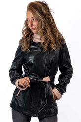 Women's leather jacket Vanina Black